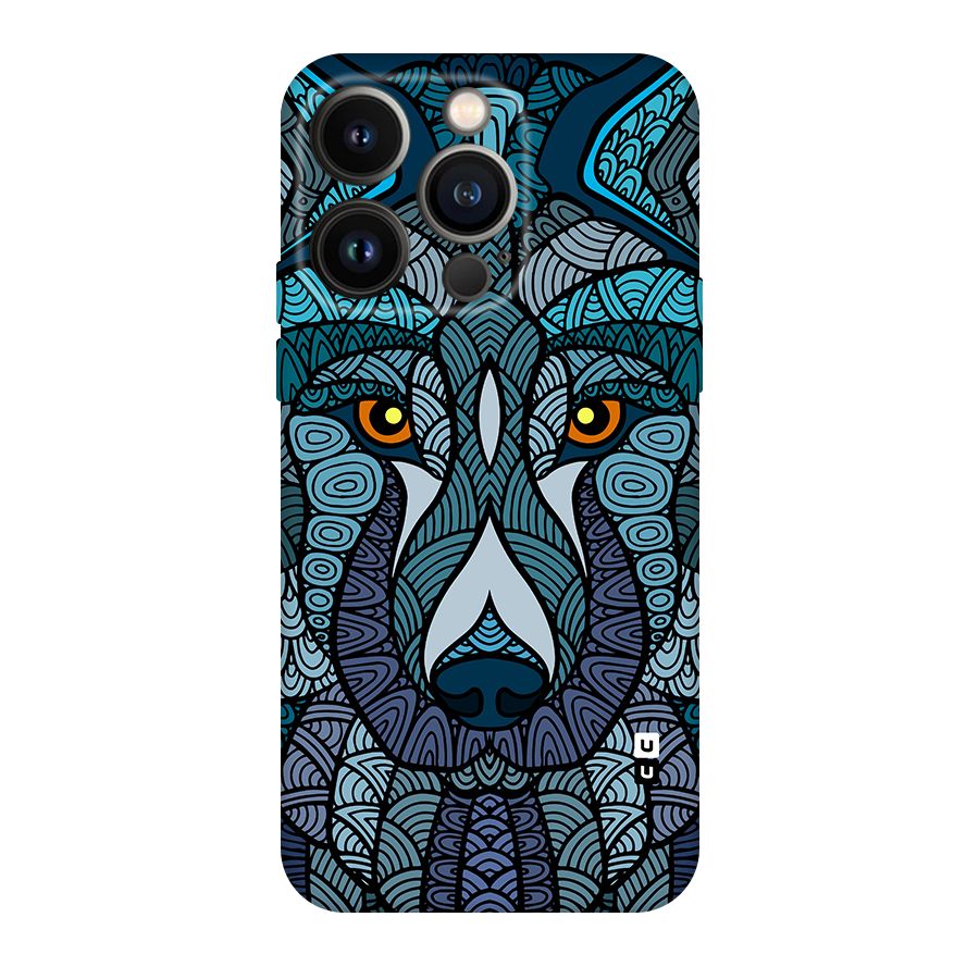 Ethnic Wolf Art Illustration Original Polycarbonate Back Case for iPhone 14 Pro