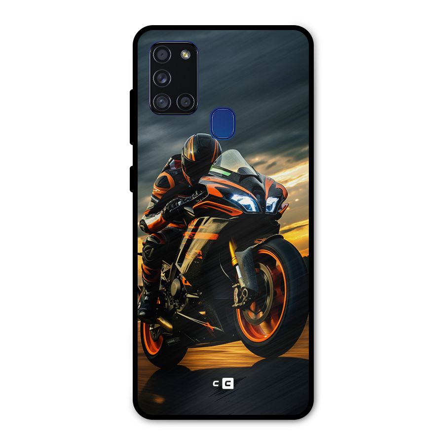 Evening Highway Metal Back Case for Galaxy A21s