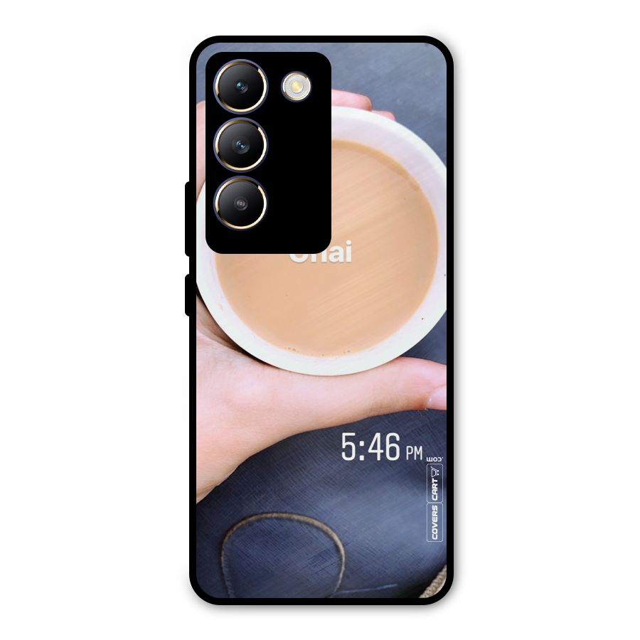 Evening Tea Metal Back Case for Vivo T3 5G