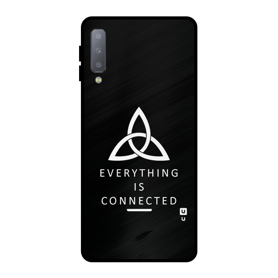 Everything is Connected Typography Metal Back Case for Galaxy A7 (2018)