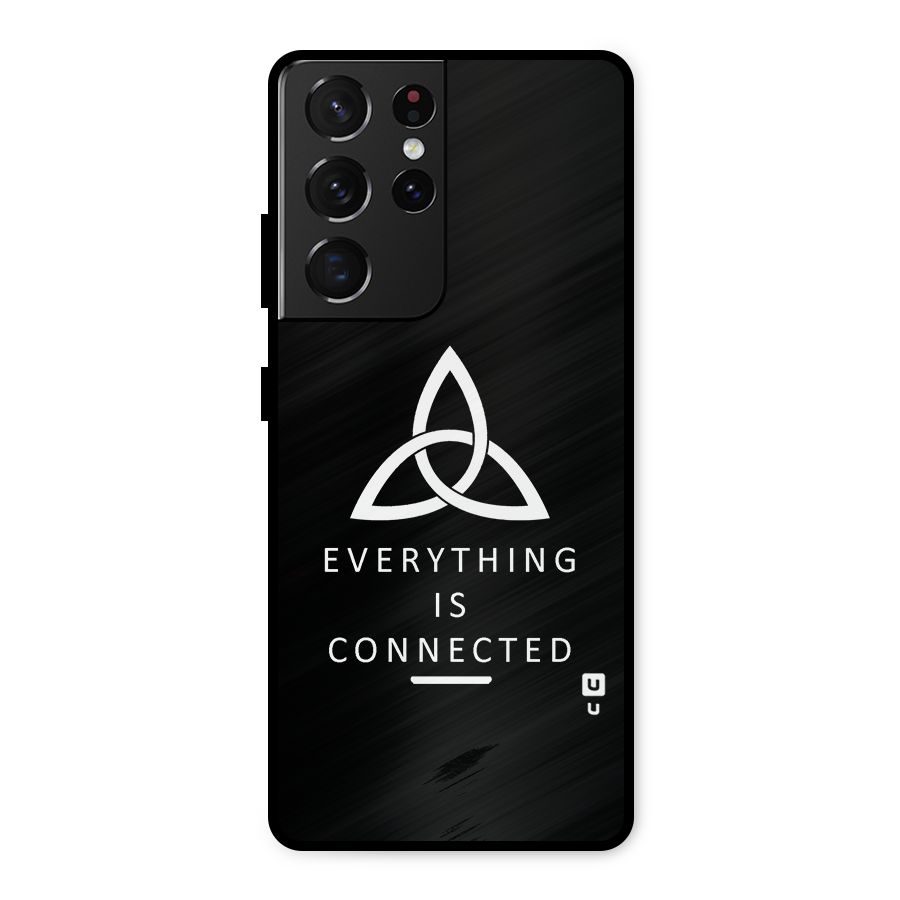 Everything is Connected Typography Metal Back Case for Galaxy S21 Ultra 5G