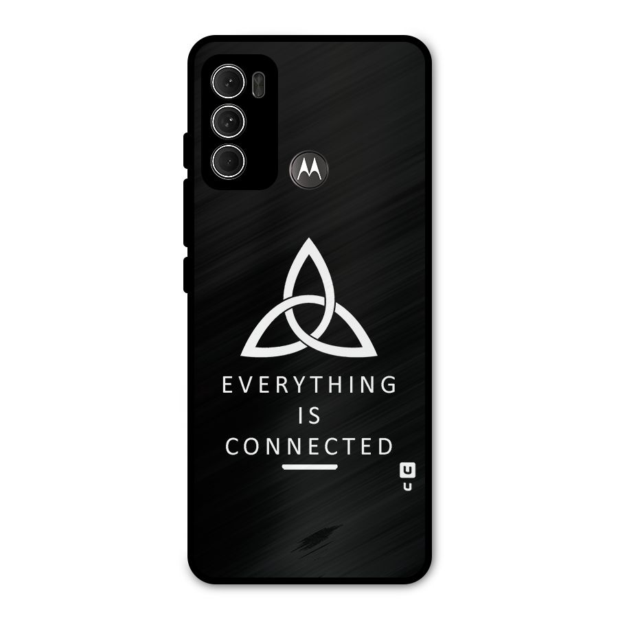 Everything is Connected Typography Metal Back Case for Moto G60