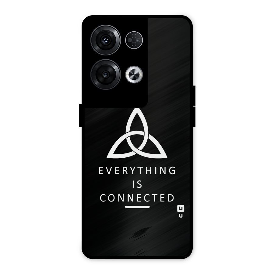 Everything is Connected Typography Metal Back Case for Oppo Reno8 Pro 5G