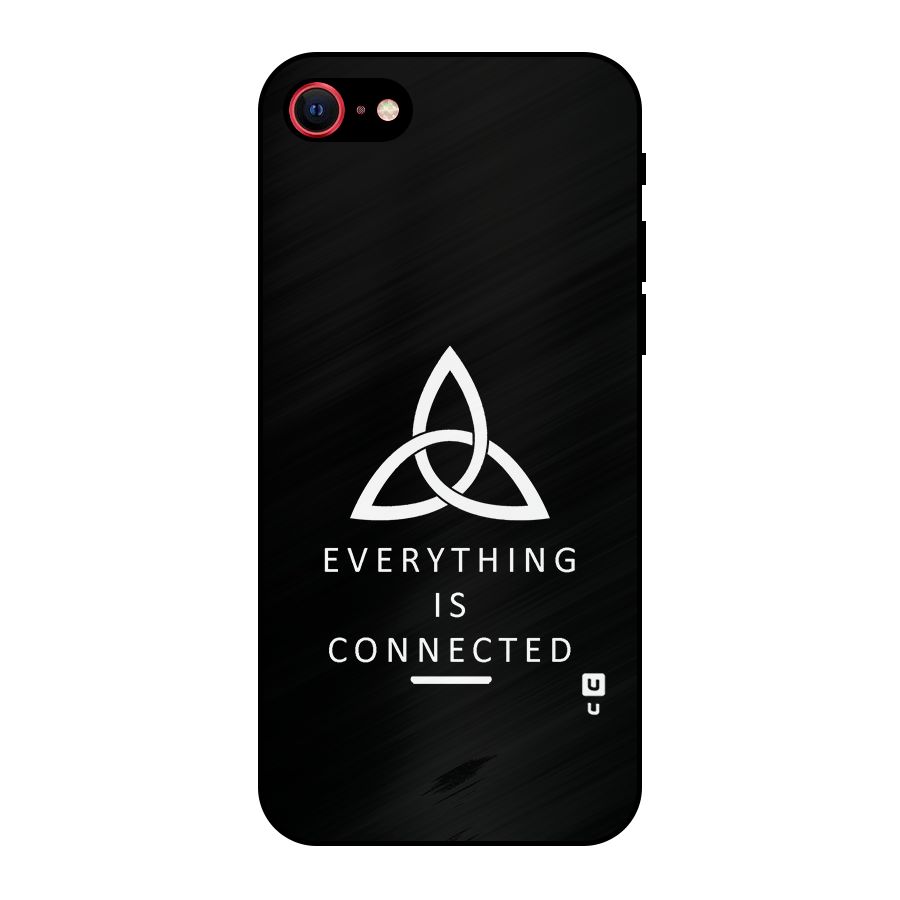 Everything is Connected Typography Metal Back Case for iPhone SE 2020