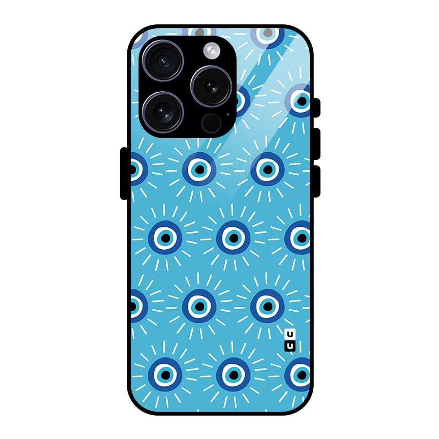 Evil Eves Away Glass Back Case for iPhone 15 Pro