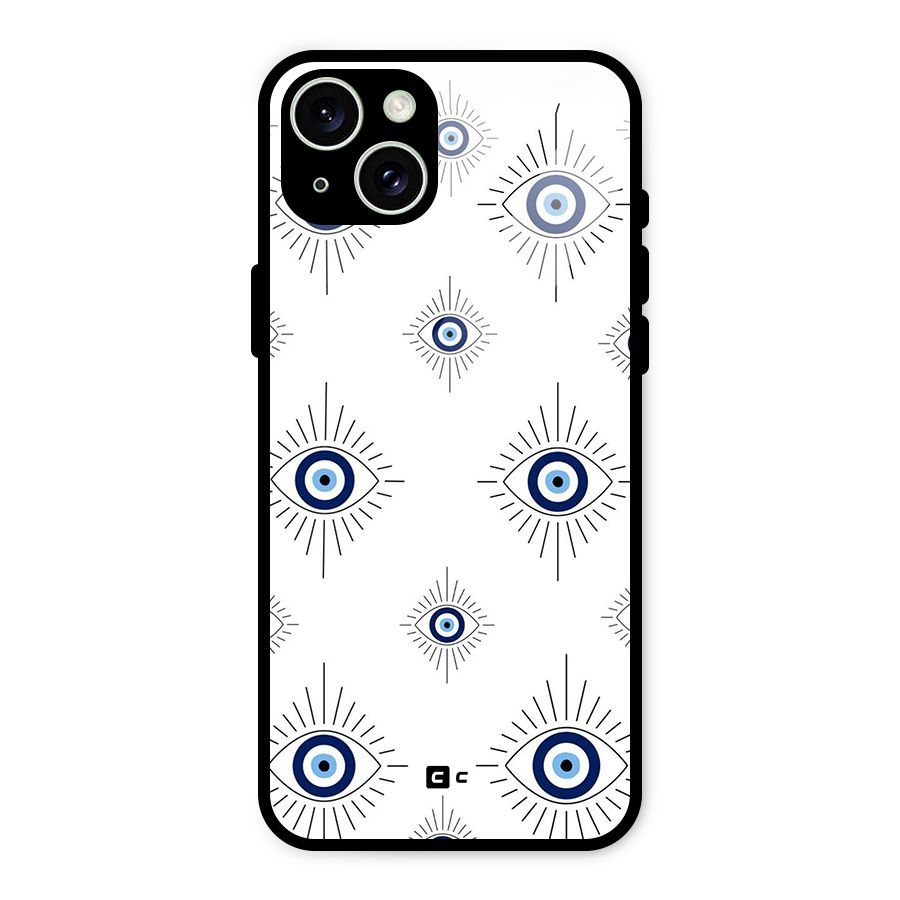 Evil Eye Wall Glass Back Case for iPhone 15 Plus