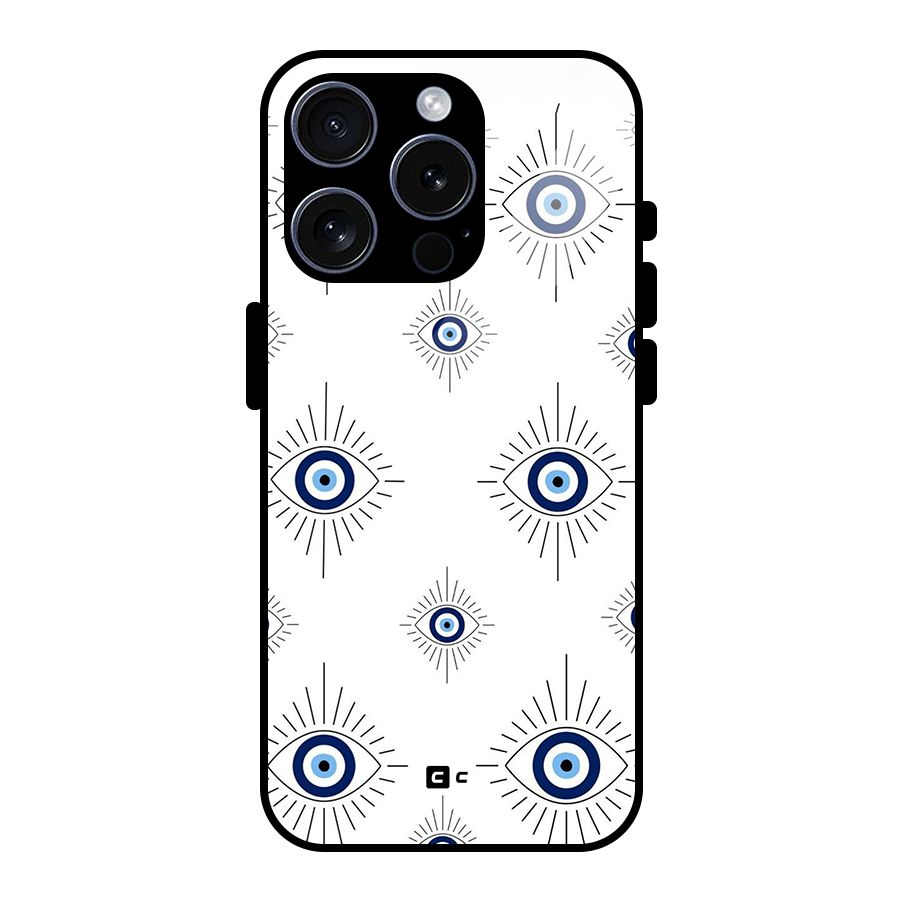 Evil Eye Wall Glass Back Case for iPhone 15 Pro