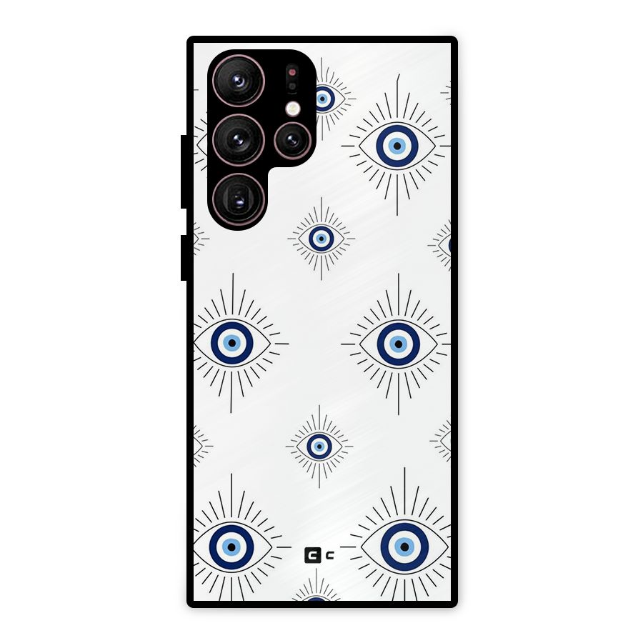 Evil Eye Wall Metal Back Case for Galaxy S22 Ultra 5G