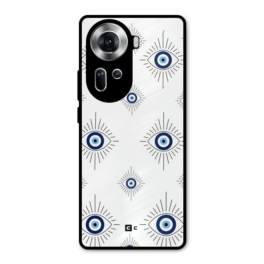 Evil Eye Wall Metal Back Case for Oppo Reno11 5G