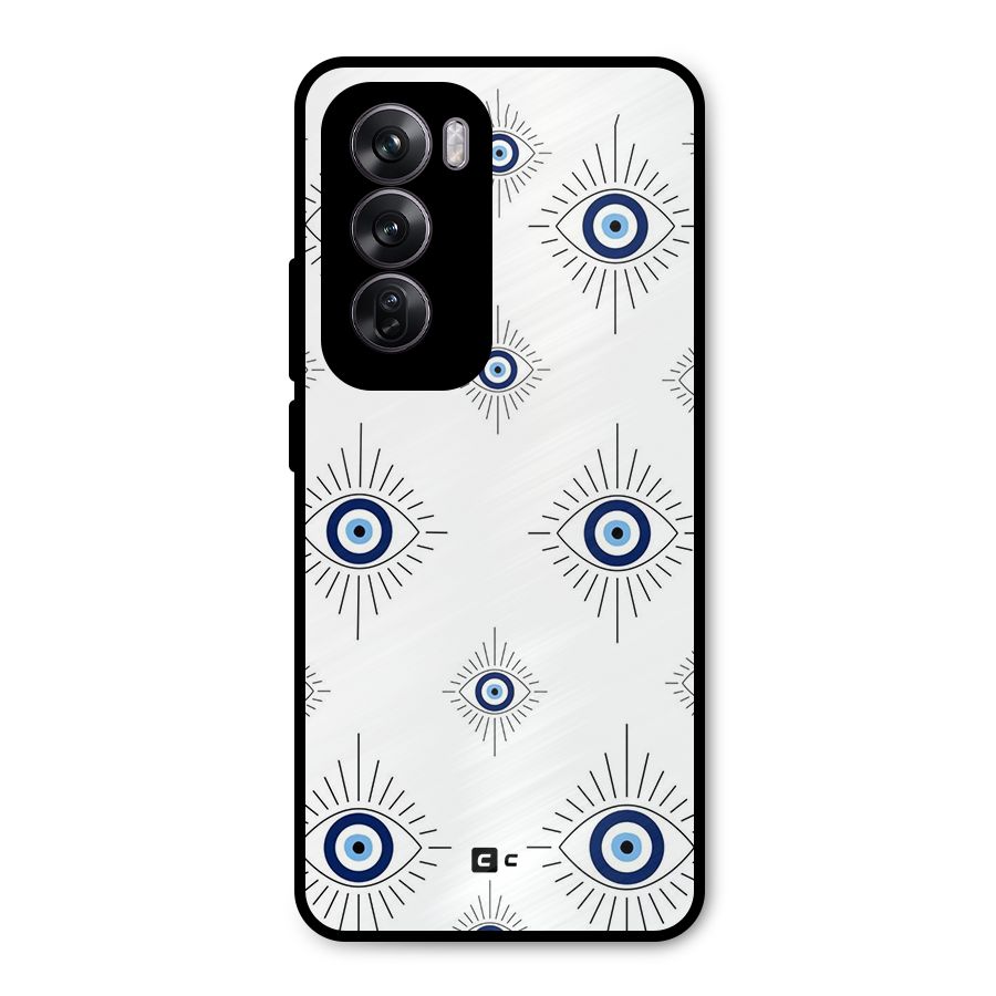 Evil Eye Wall Metal Back Case for Oppo Reno12 Pro