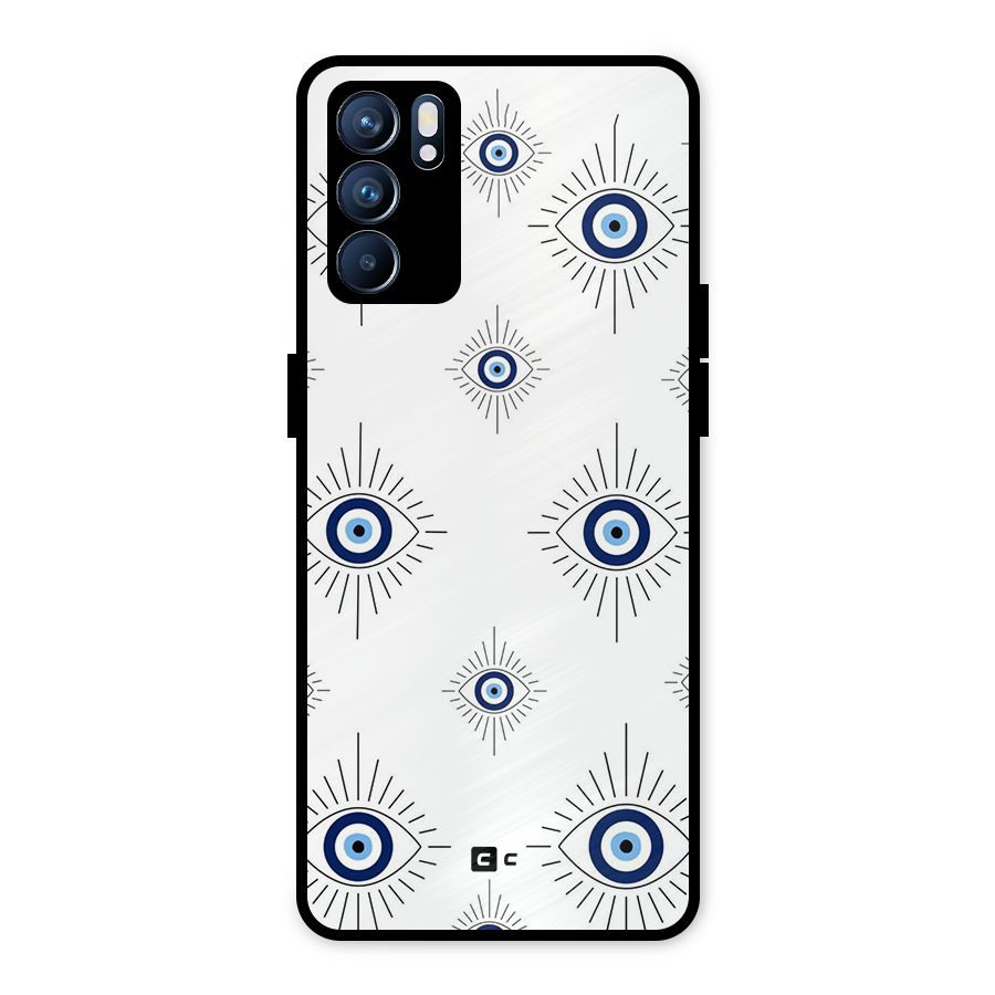 Evil Eye Wall Metal Back Case for Oppo Reno6 5G