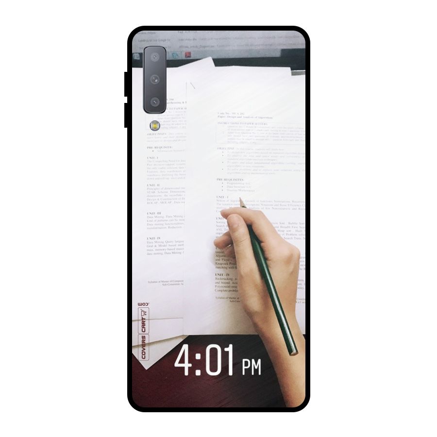 Exam Time Blues Metal Back Case for Galaxy A7 (2018)