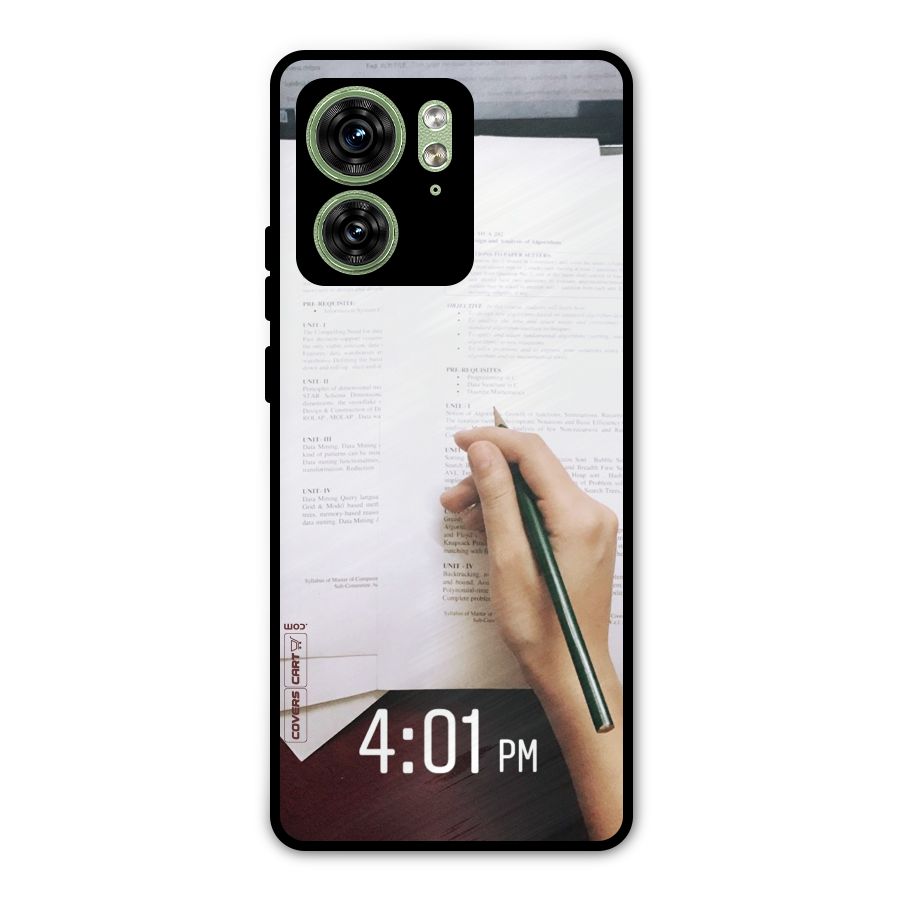 Exam Time Blues Metal Back Case for Motorola Edge 40 5G