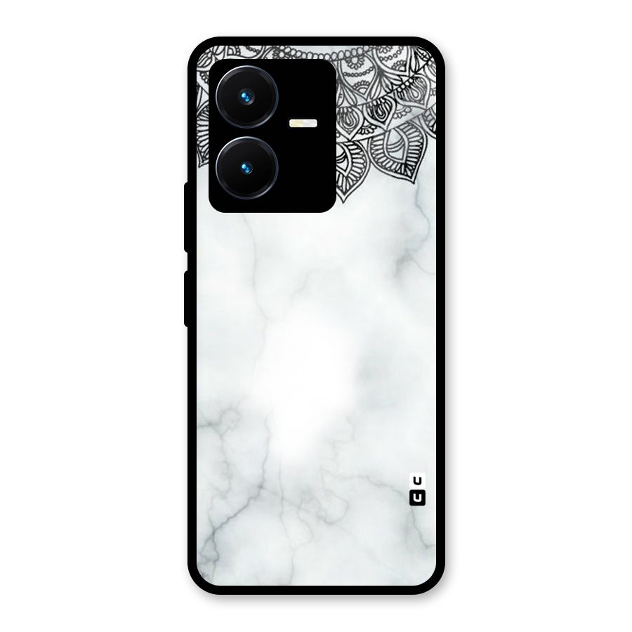Exotic Marble Pattern Glass Back Case for Vivo Y22s