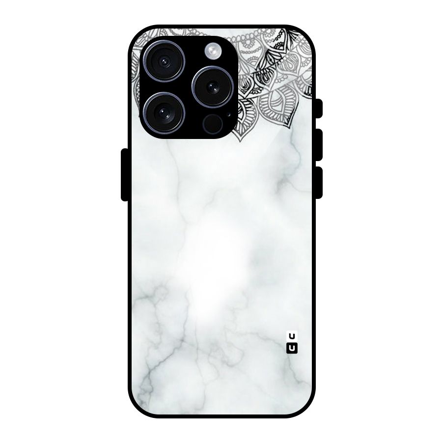 Exotic Marble Pattern Glass Back Case for iPhone 15 Pro