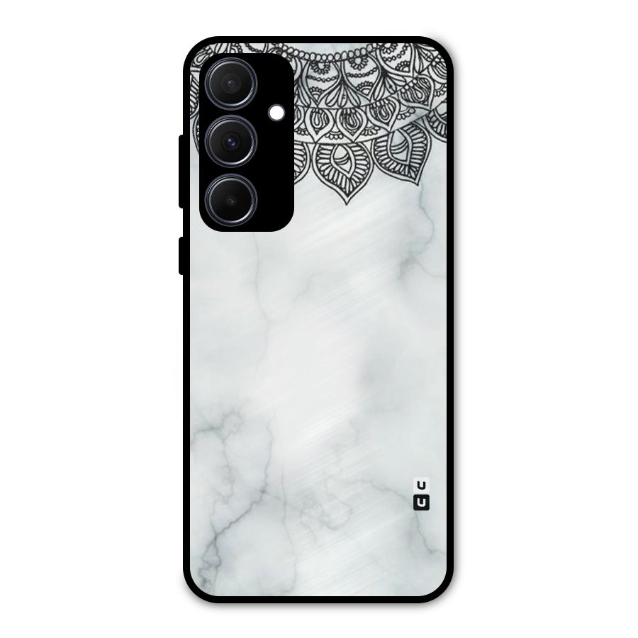 Exotic Marble Pattern Metal Back Case for Galaxy A35