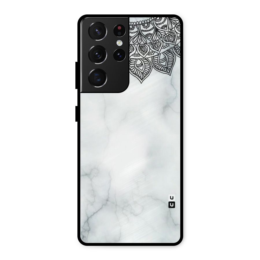 Exotic Marble Pattern Metal Back Case for Galaxy S21 Ultra 5G