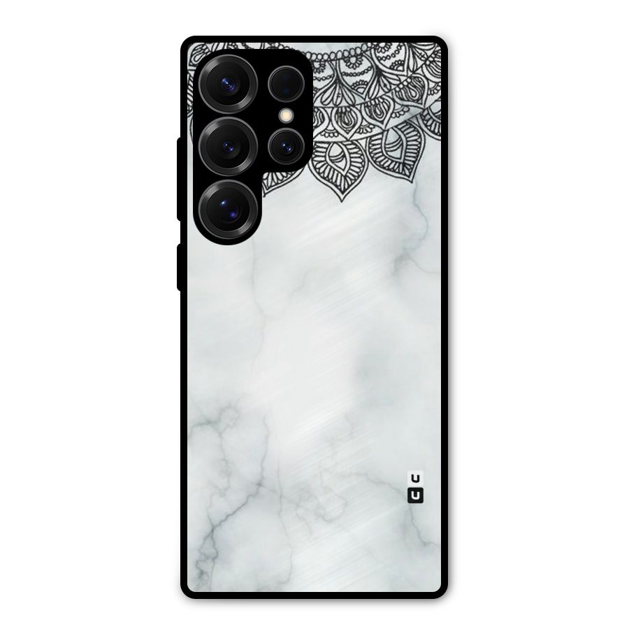 Exotic Marble Pattern Metal Back Case for Galaxy S25 Ultra