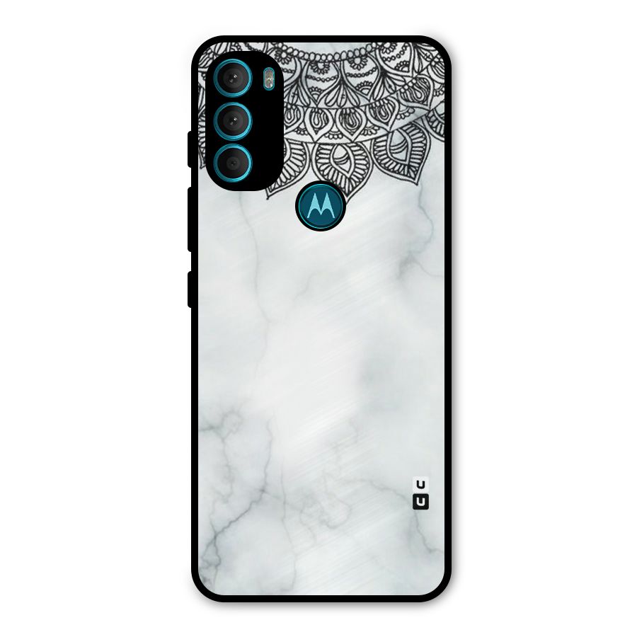 Exotic Marble Pattern Metal Back Case for Moto G71 5G