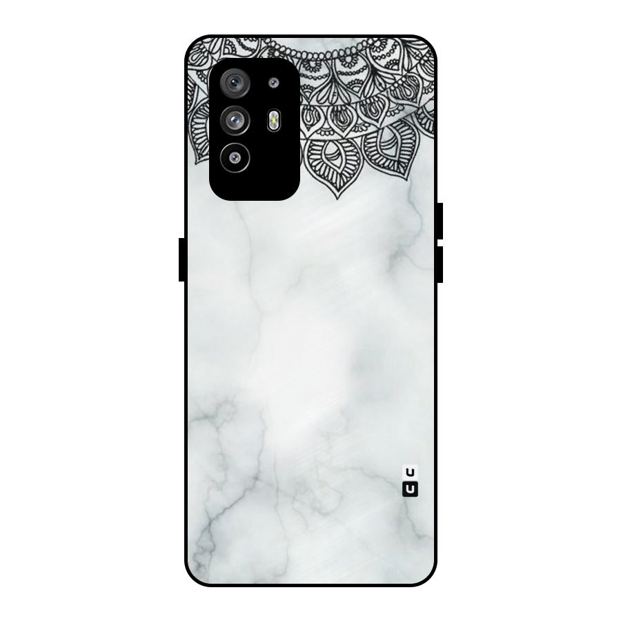 Exotic Marble Pattern Metal Back Case for Oppo F19 Pro Plus 5G
