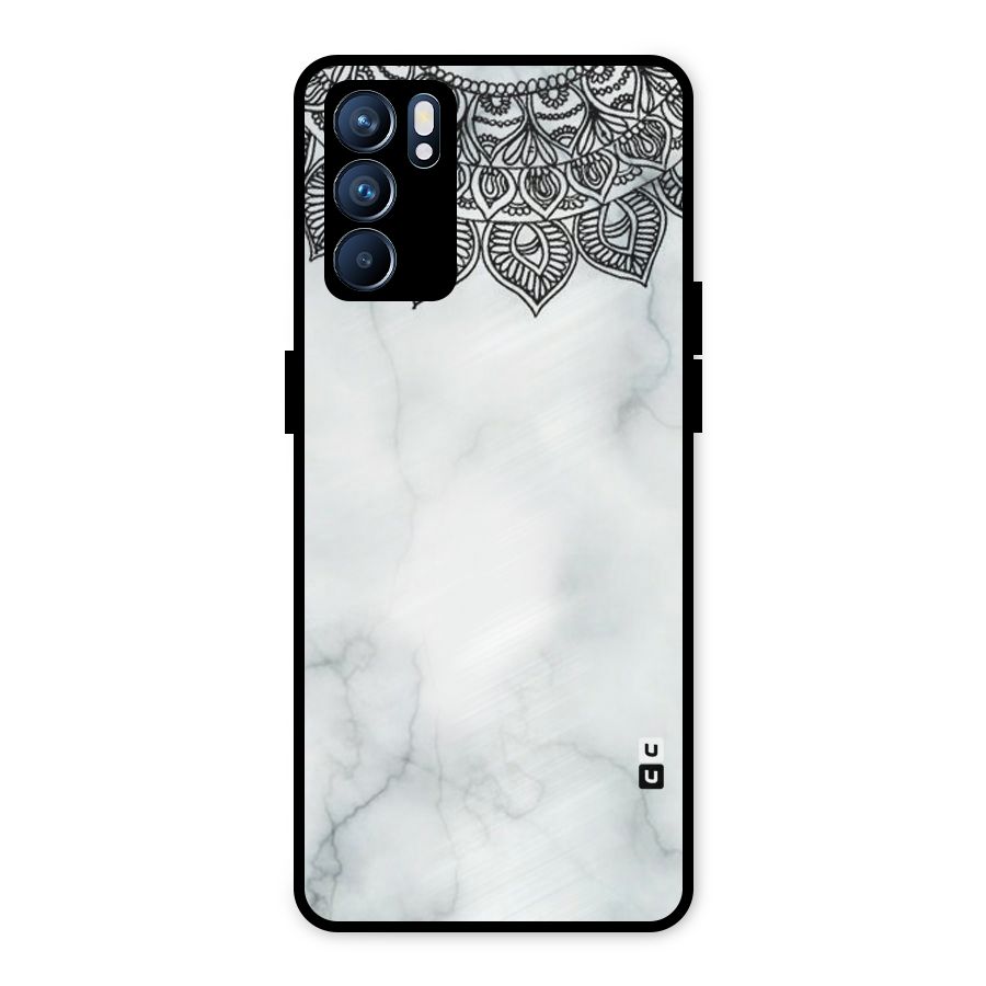 Exotic Marble Pattern Metal Back Case for Oppo Reno6 5G