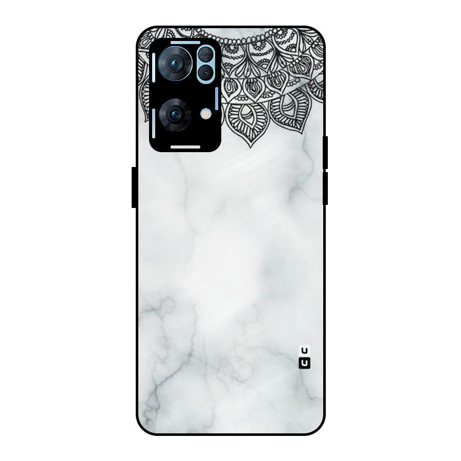 Exotic Marble Pattern Metal Back Case for Oppo Reno7 Pro 5G
