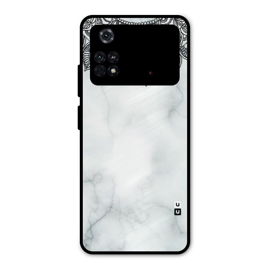 Exotic Marble Pattern Metal Back Case for Poco M4 Pro 4G