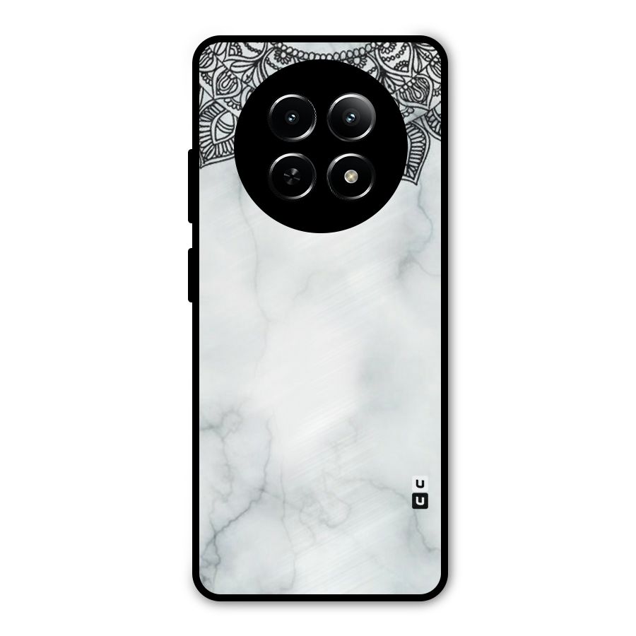 Exotic Marble Pattern Metal Back Case for Realme Narzo 70x 5G