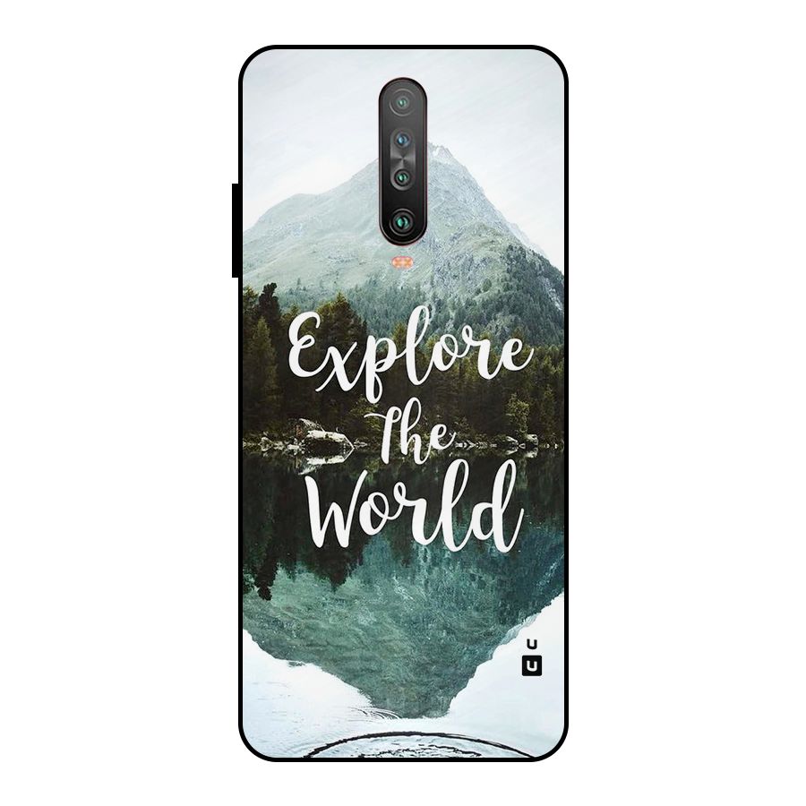 Explore The World Metal Back Case for Poco X2