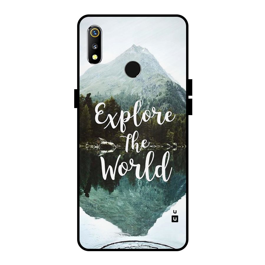 Explore The World Metal Back Case for Realme 3