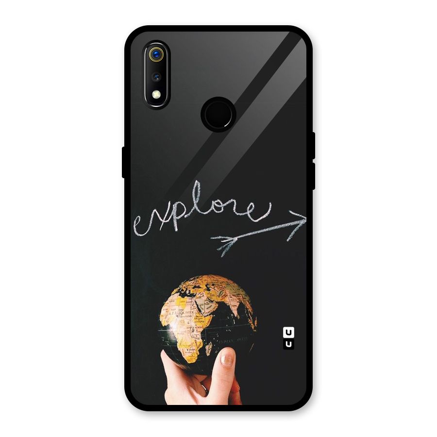 Explore World Glass Back Case for Realme 3i