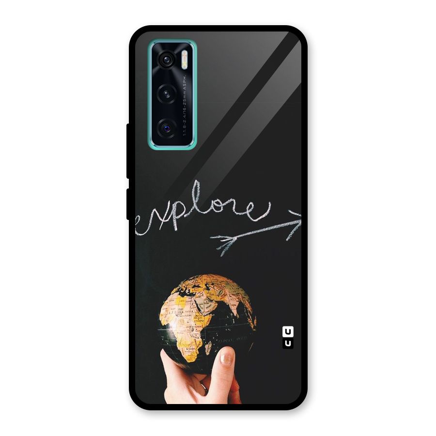Explore World Glass Back Case for Vivo V20 SE