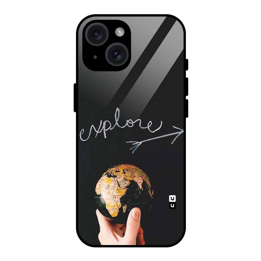 Explore World Glass Back Case for iPhone 15