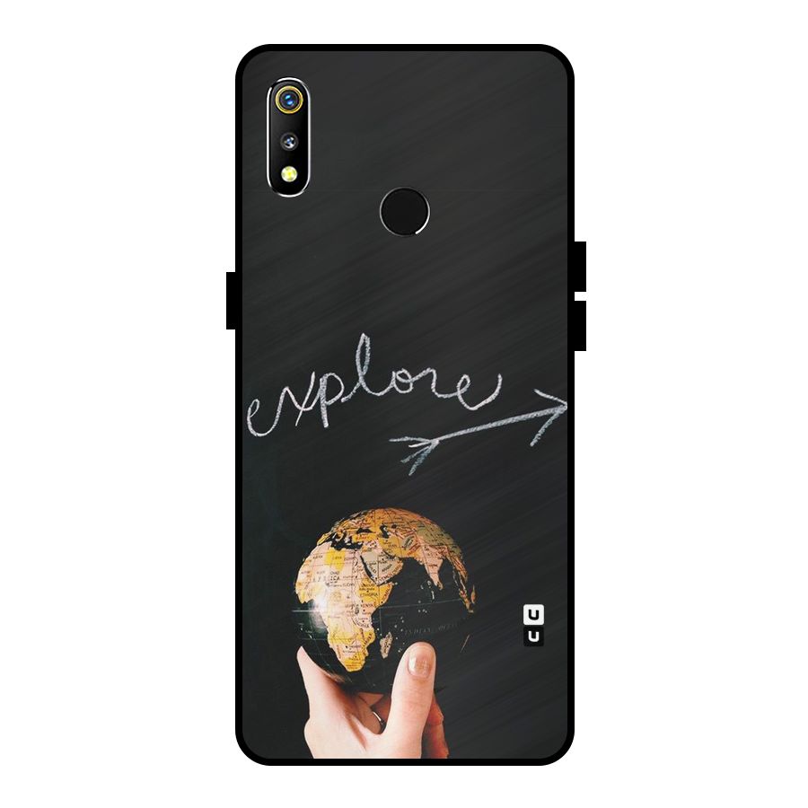 Explore World Metal Back Case for Realme 3i