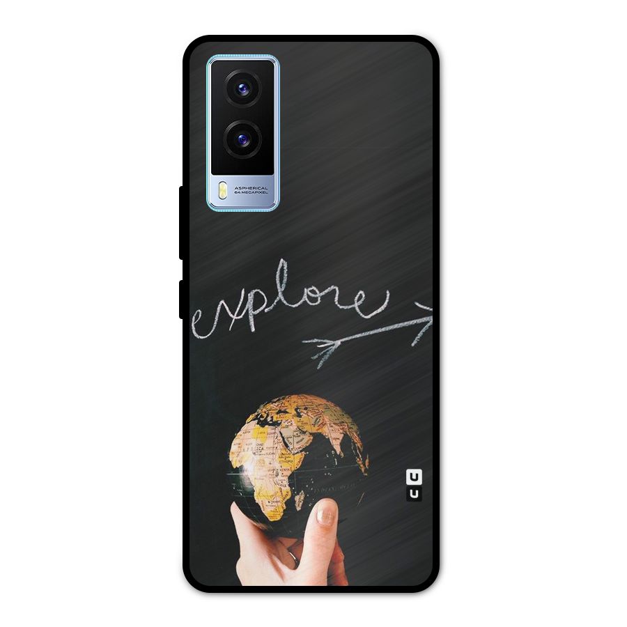 Explore World Metal Back Case for Vivo V21e 5G