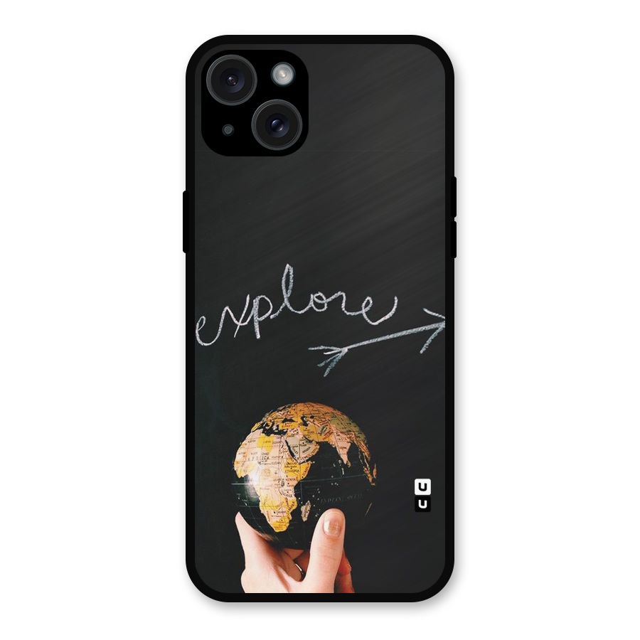 Explore World Metal Back Case for iPhone 15 Plus