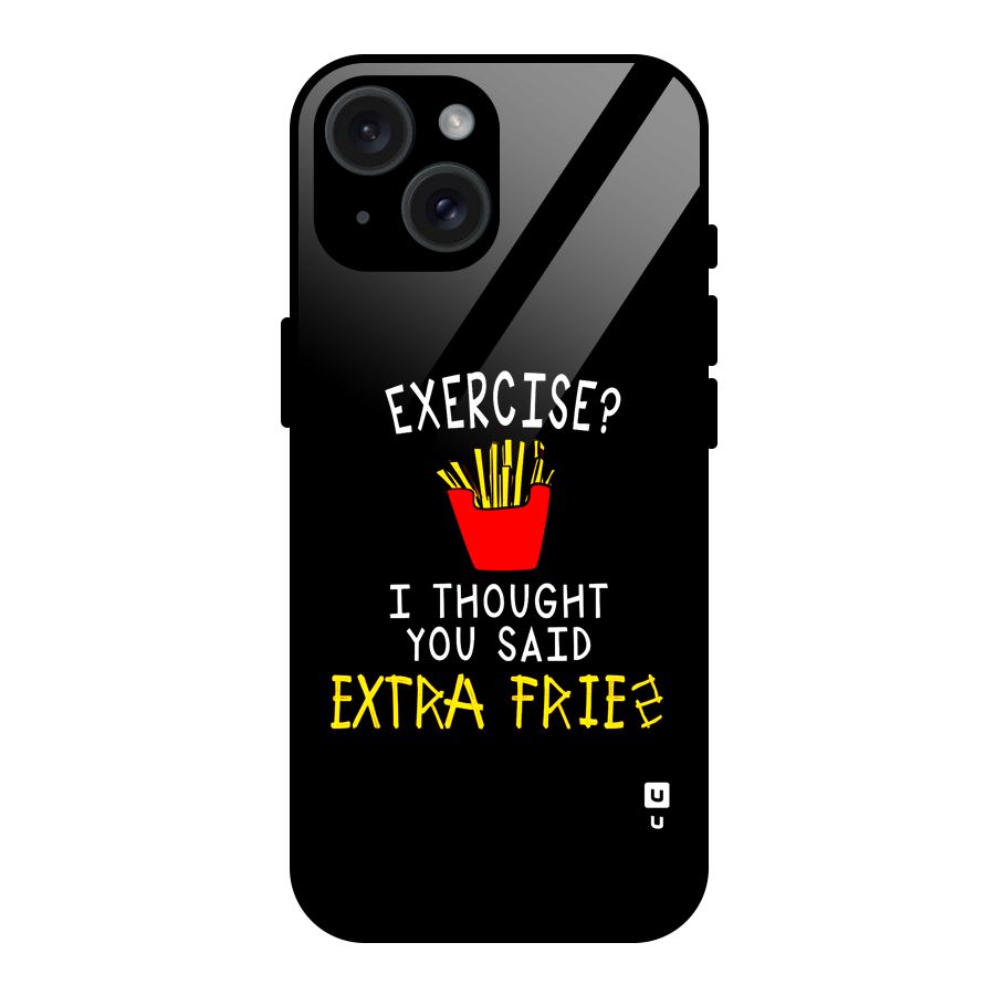 Extra Fries Glass Back Case for iPhone 15