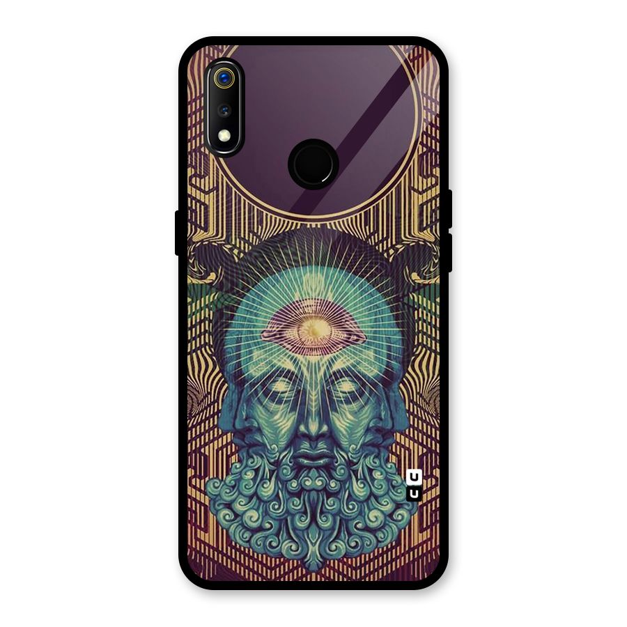Eye Design Glass Back Case for Realme 3