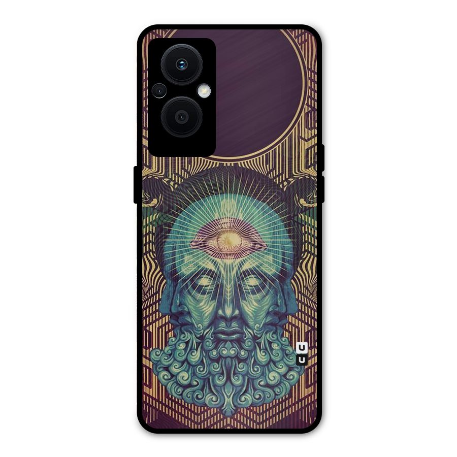 Eye Design Metal Back Case for Oppo F21s Pro 5G