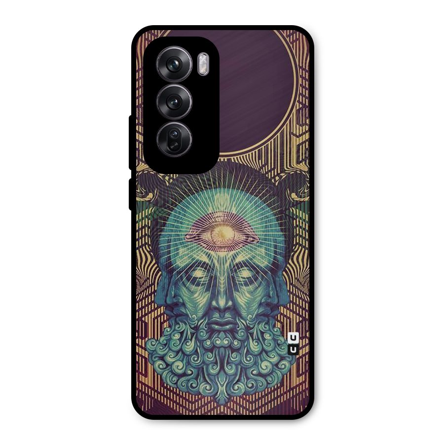 Eye Design Metal Back Case for Oppo Reno12 Pro