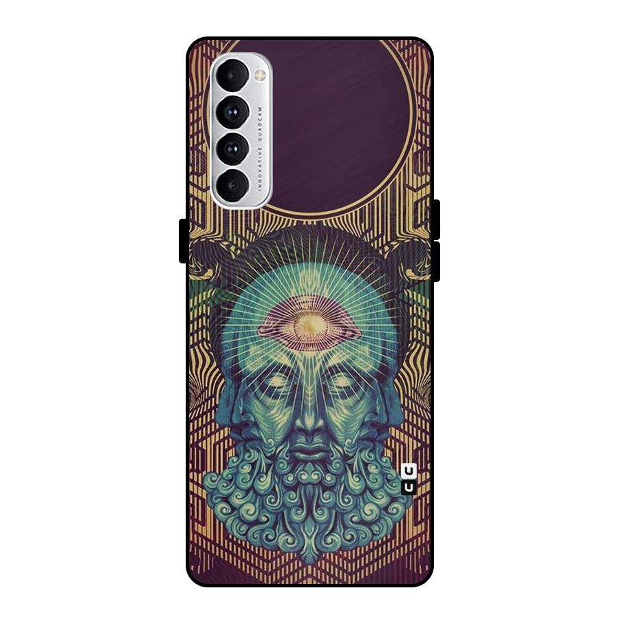 Eye Design Metal Back Case for Oppo Reno4 Pro