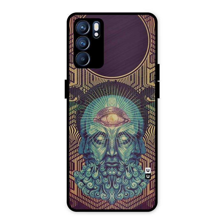 Eye Design Metal Back Case for Oppo Reno6 5G