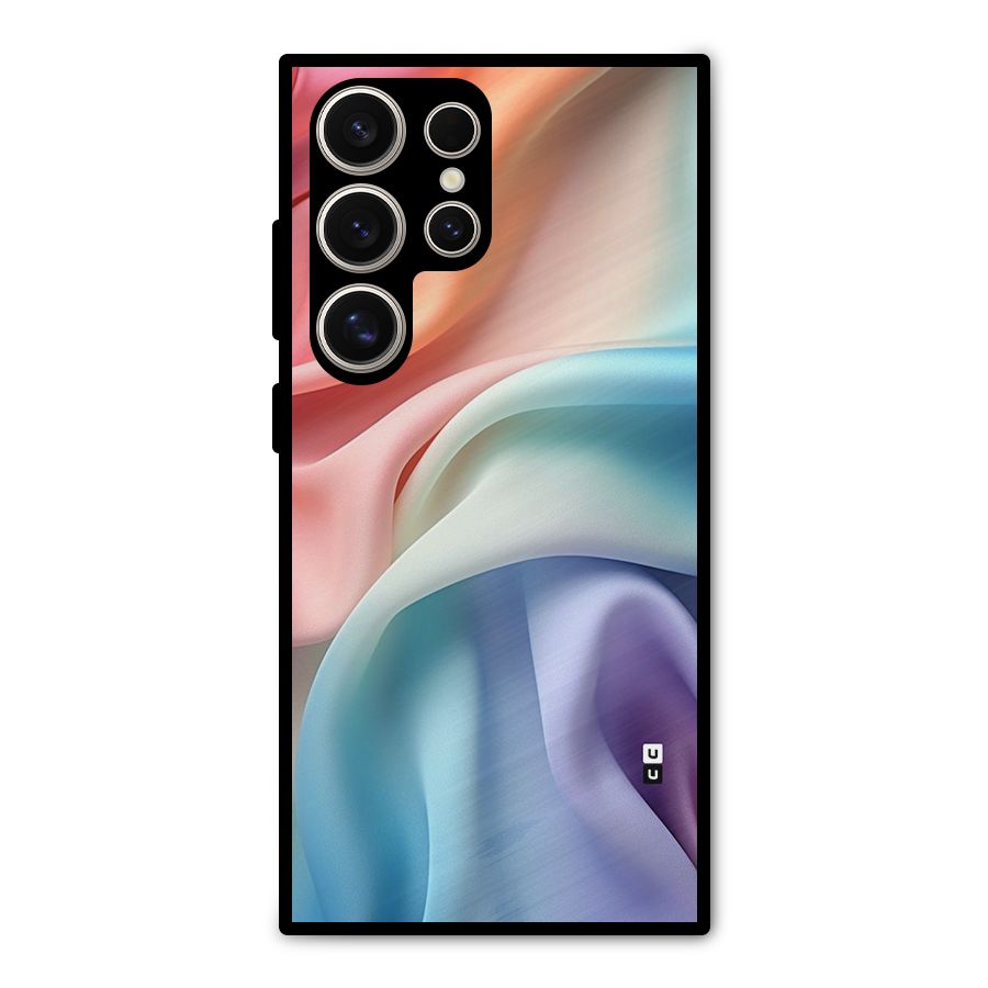 Fabric Pastel Metal Back Case for Galaxy S24 Ultra