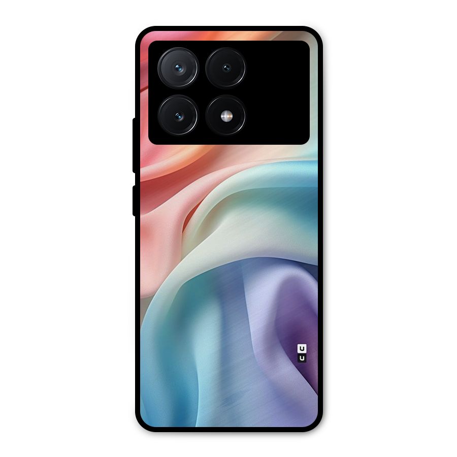 Fabric Pastel Metal Back Case for Poco X6 Pro