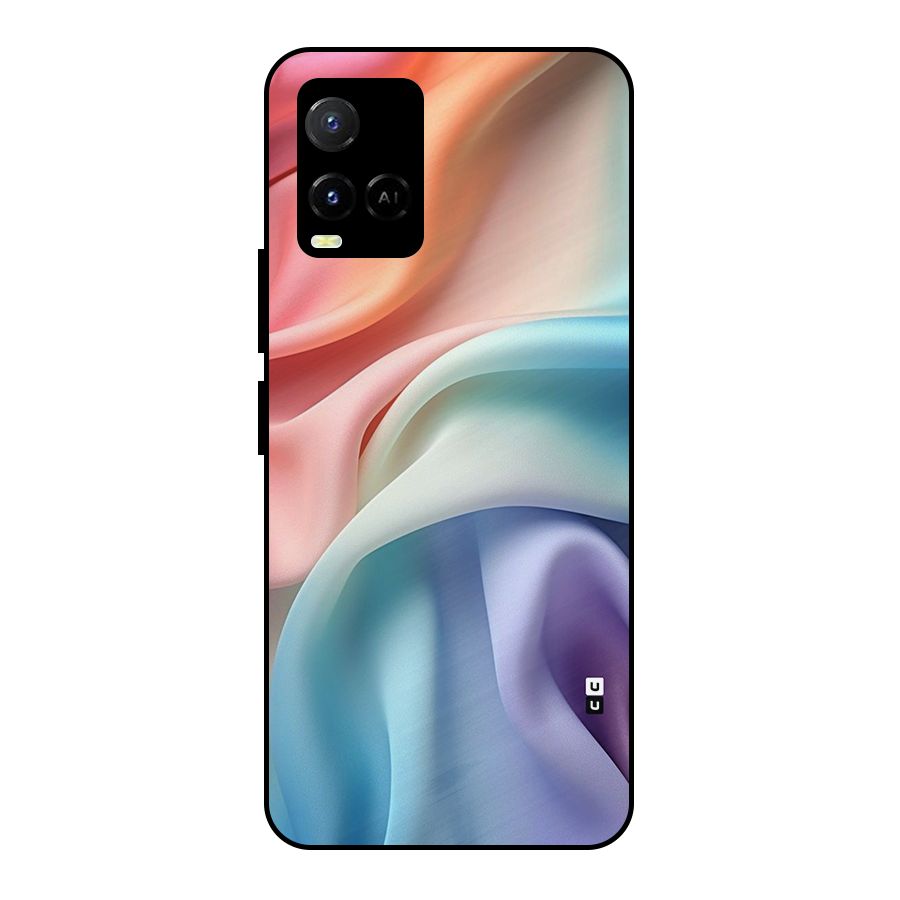 Fabric Pastel Metal Back Case for Vivo Y21A