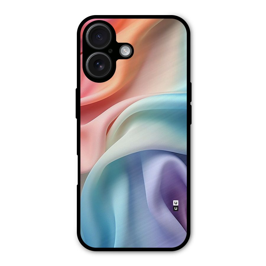 Fabric Pastel Metal Back Case for iPhone 16