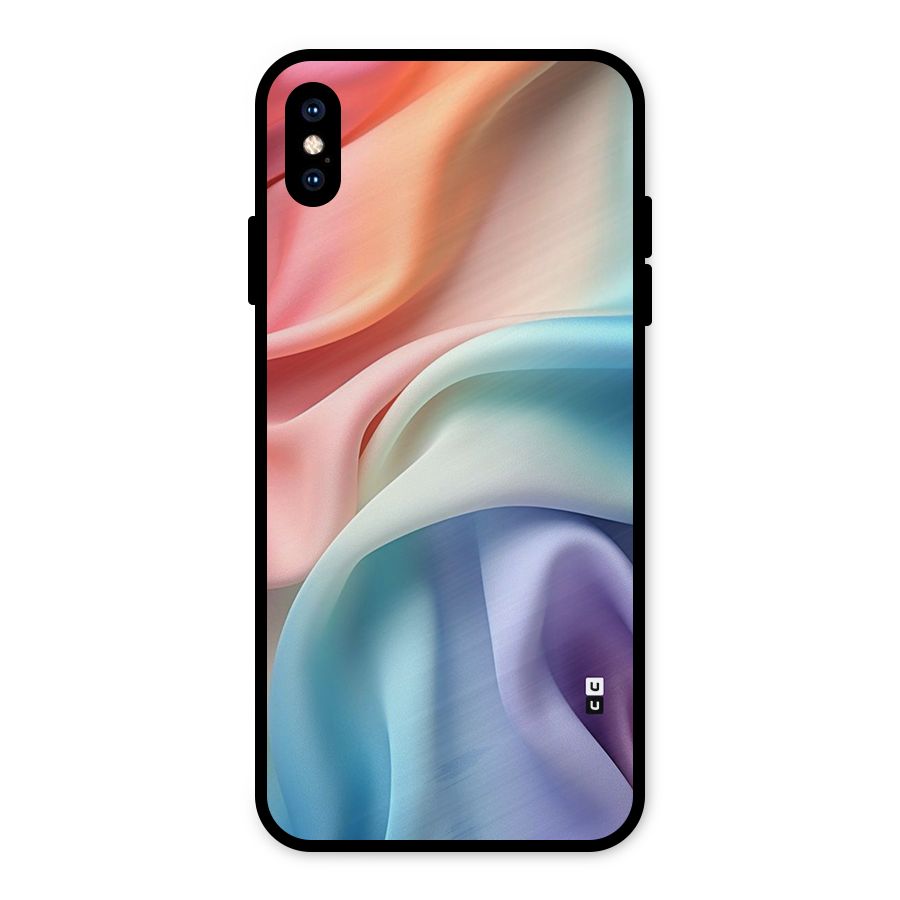 Fabric Pastel Metal Back Case for iPhone XS Max