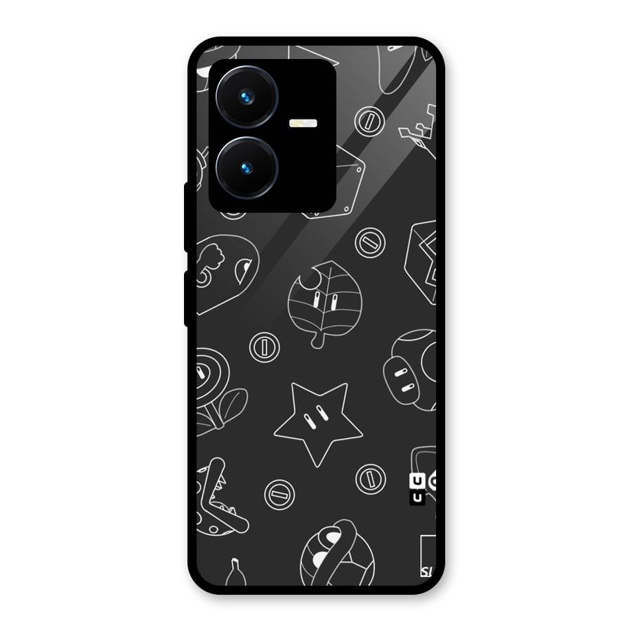 Face Mishchief Glass Back Case for Vivo Y22s