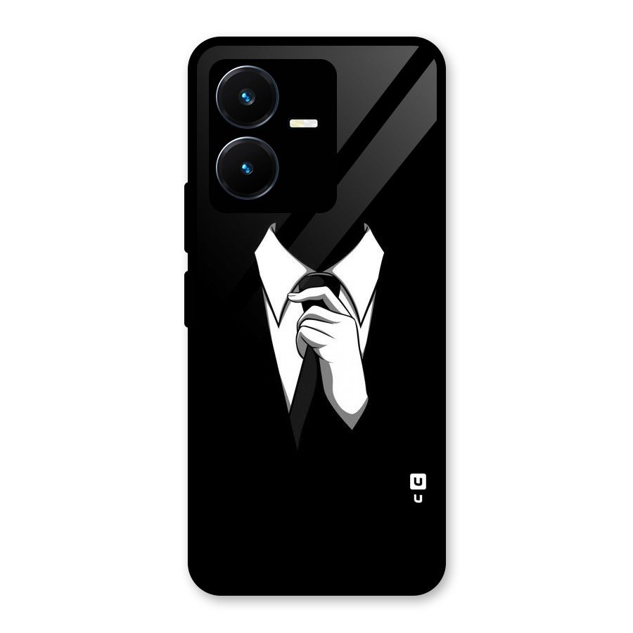 Faceless Gentleman Glass Back Case for Vivo Y22s
