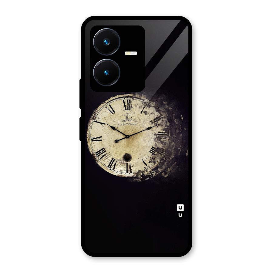 Fading Clock Glass Back Case for Vivo Y22s